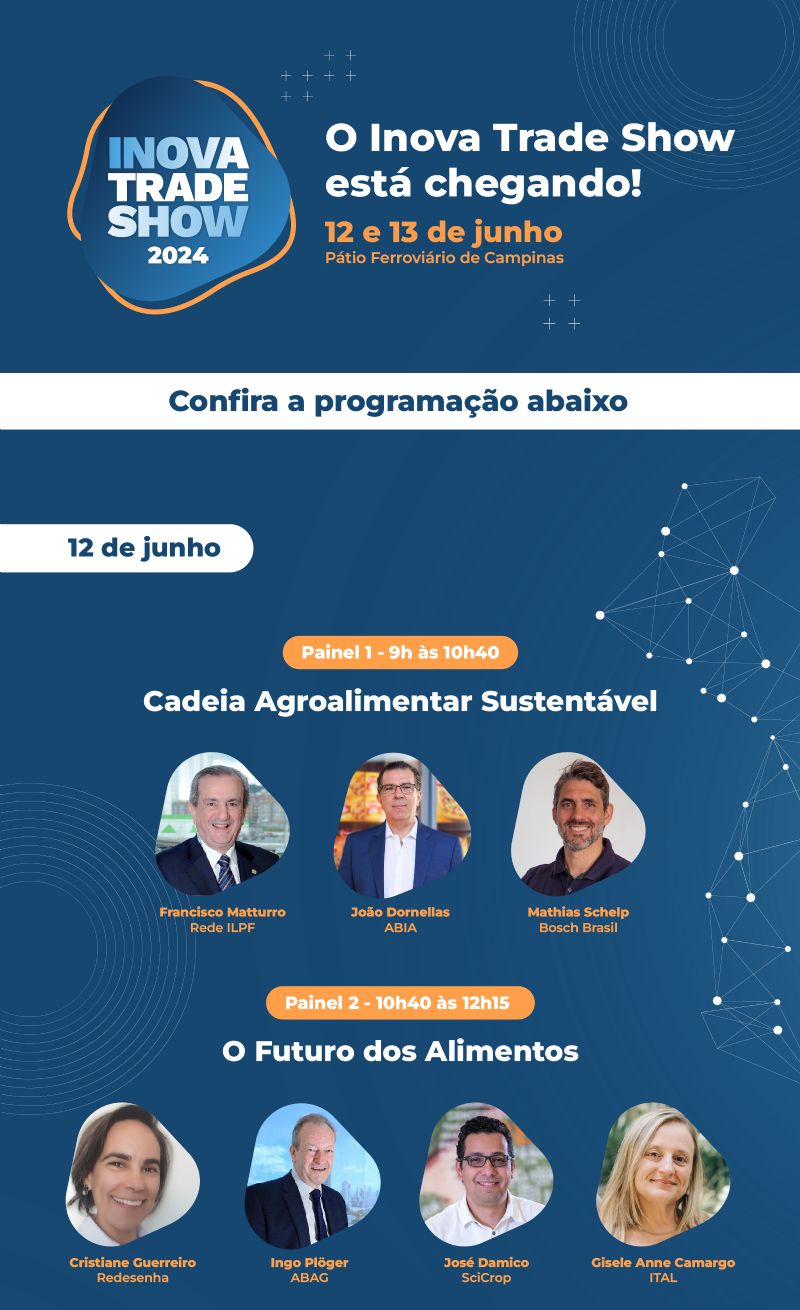 Sustentabilidade no agronegócio é o tema de painéis durante Inova Trade Show, em Campinas (SP)