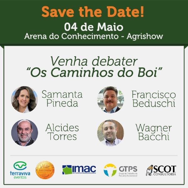 Pecu&aacute;ria ser&aacute; abordada na Arena do Conhecimento da Agrishow no dia 4 de maio