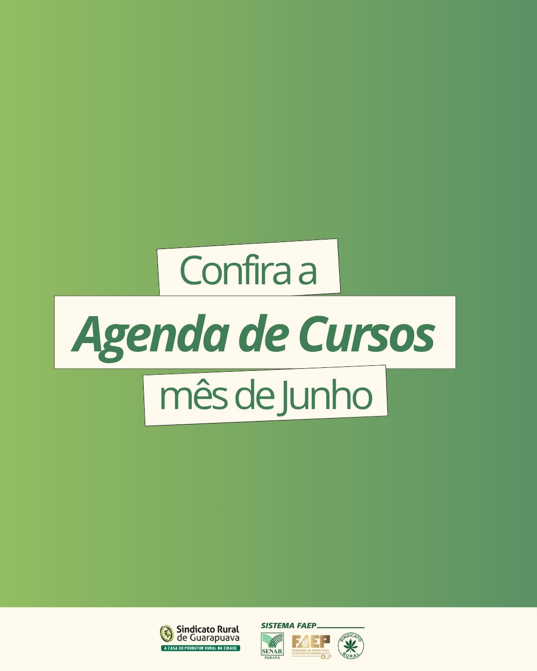 Sindicato Rural de Guarapuava divulga próximos cursos